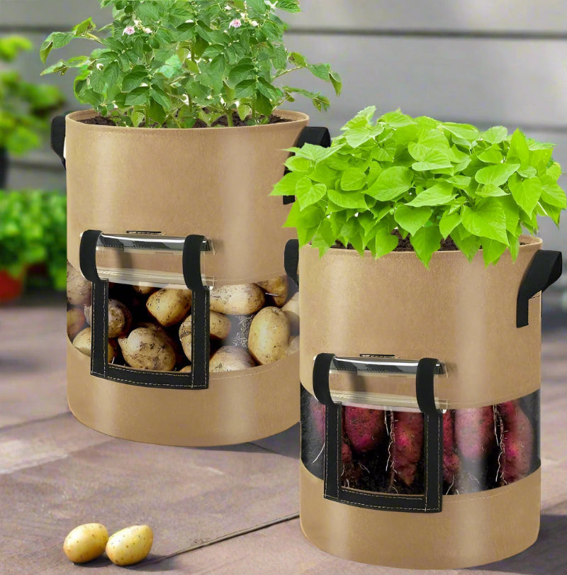GreenHaus Gardening Heavy Duty Fabric Planter Bags for Potatoes & Vegetables