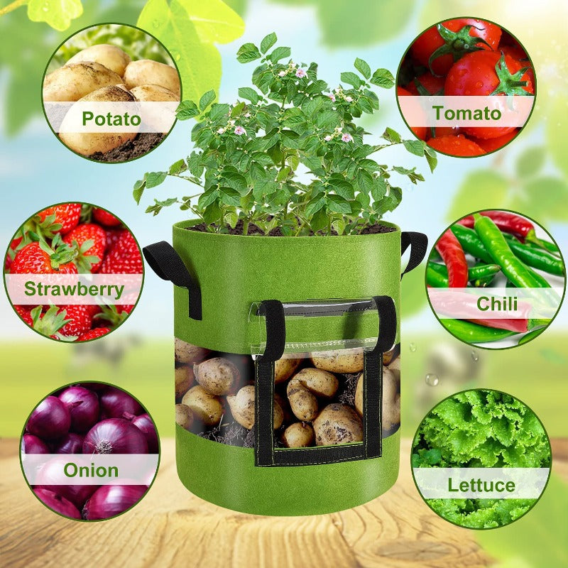 GreenHaus Gardening Heavy Duty Fabric Planter Bags for Potatoes & Vegetables