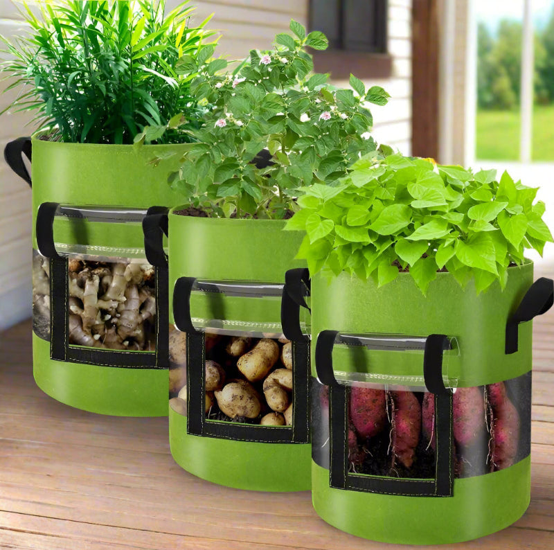 GreenHaus Gardening Heavy Duty Fabric Planter Bags for Potatoes & Vegetables