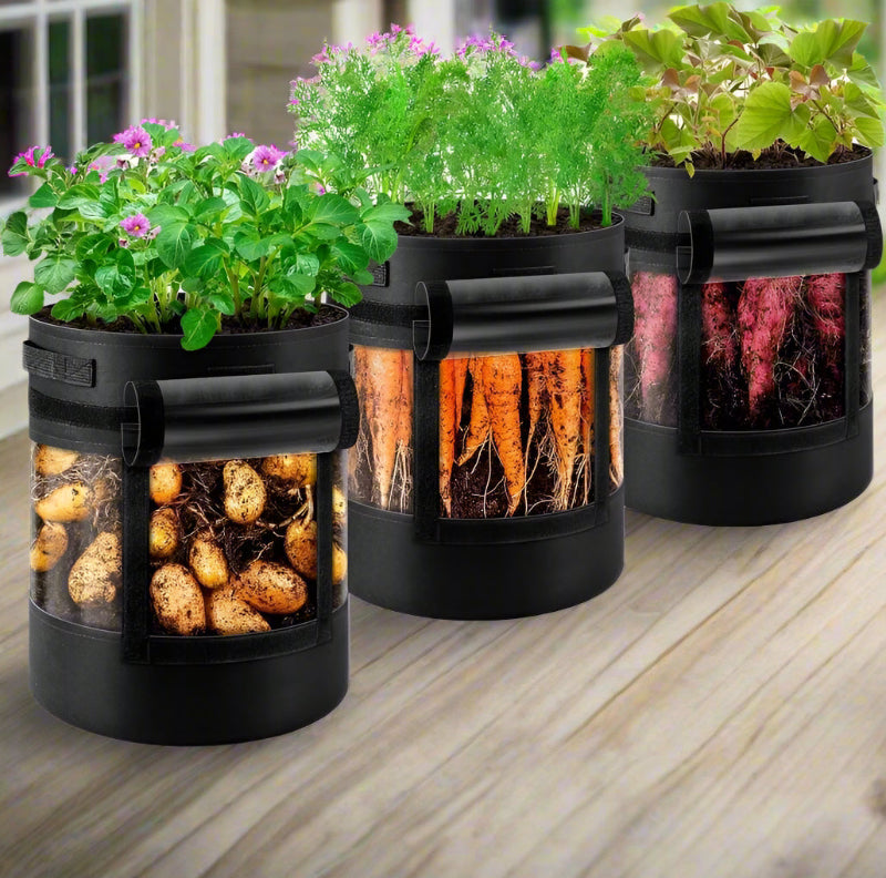 GreenHaus Gardening Heavy Duty Fabric Planter Bags for Potatoes & Vegetables