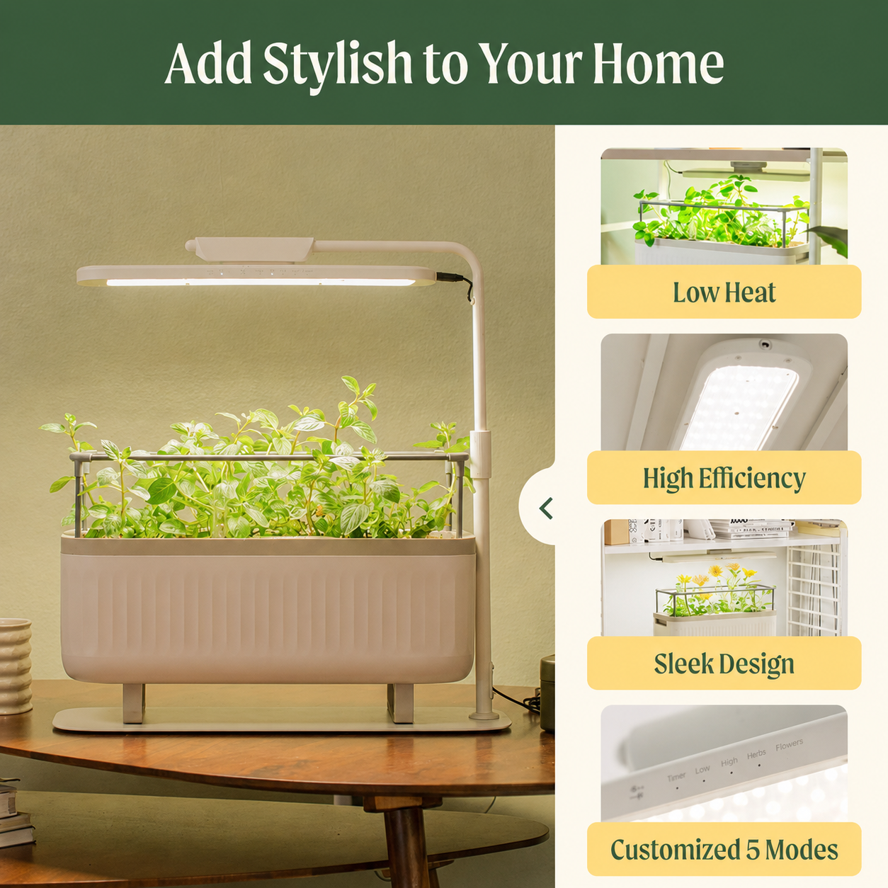 GreenHaus Gardening Adjustable Full Spectrum Grow Light Stand