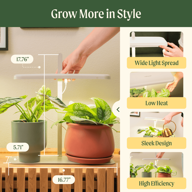 GreenHaus Gardening Full Spectrum Grow Light with Adjustable Height Stand