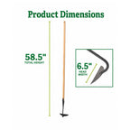 Greenhaus Gardening Heavy Duty Half-Moon Garden Hoe, Weed Removal Tool