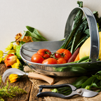 Greenhaus Gardening Vegetable Harvesting Set with Steel Trug and Pruner
