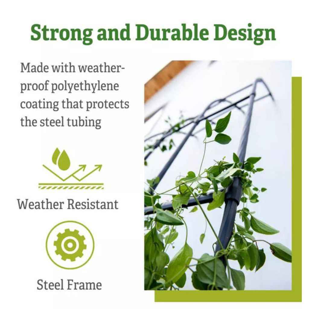 Greenhaus Gardening Garden Trellis Panel, Weatherproof Steel Vine Support