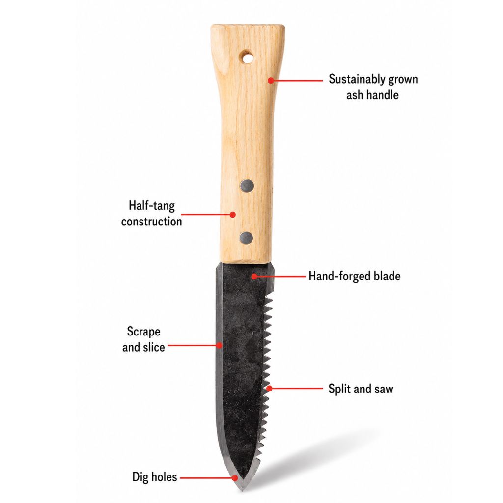 Greenhaus Gardening Hori Hori Digging Knife, Professional Gardening Tool•