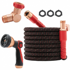Greenhaus Gardening Expandable Garden Hose with Swivel Connector, 100 FT