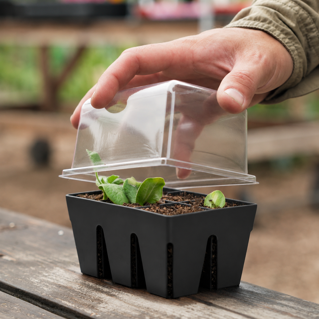 Greenhaus Gardening Humidity Domes and Bottom Trays for Greenhouse Growing