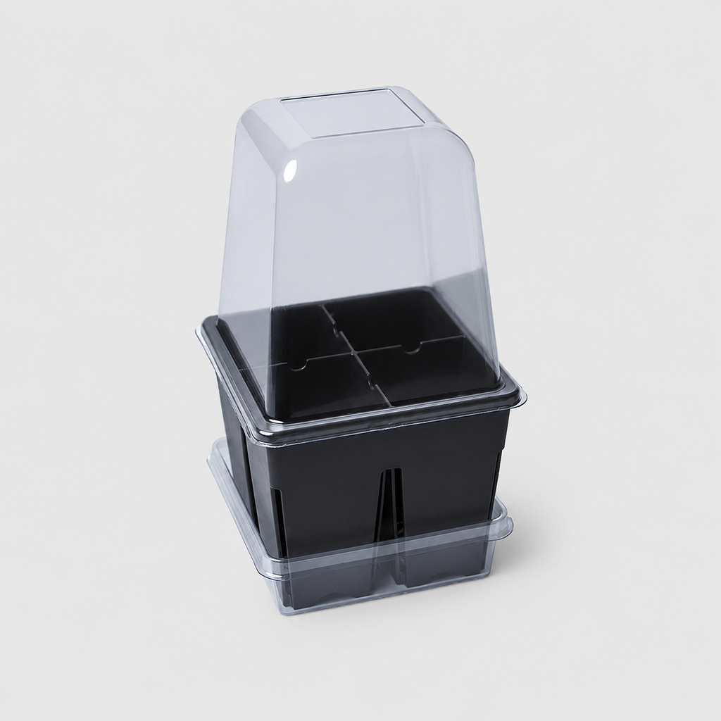 Greenhaus Gardening Humidity Domes and Bottom Trays for Strong Seedling Growth