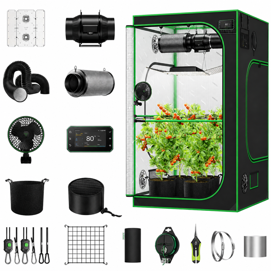Greenhaus Gardening Indoor Grow Tent Kit with WiFi Climate Control
