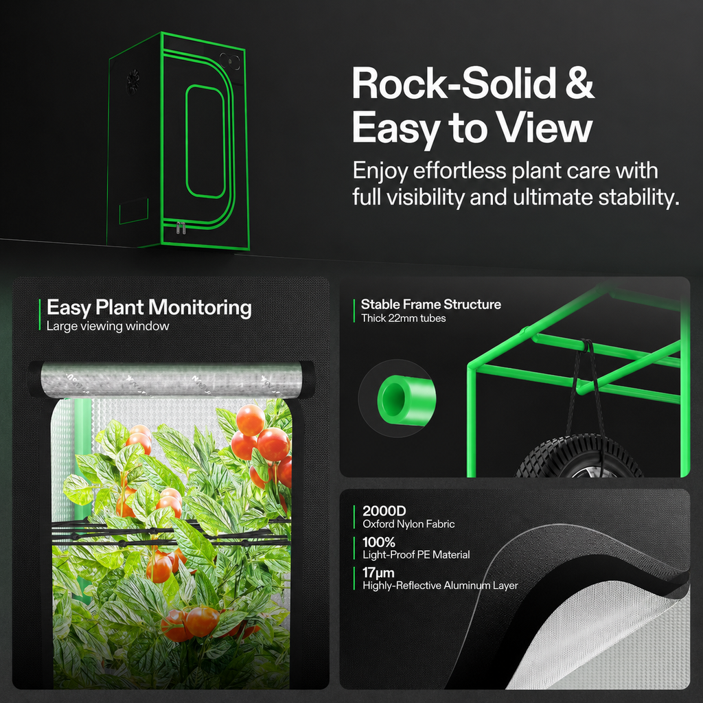 Greenhaus Gardening Indoor Grow Tent Kit with WiFi Climate Control