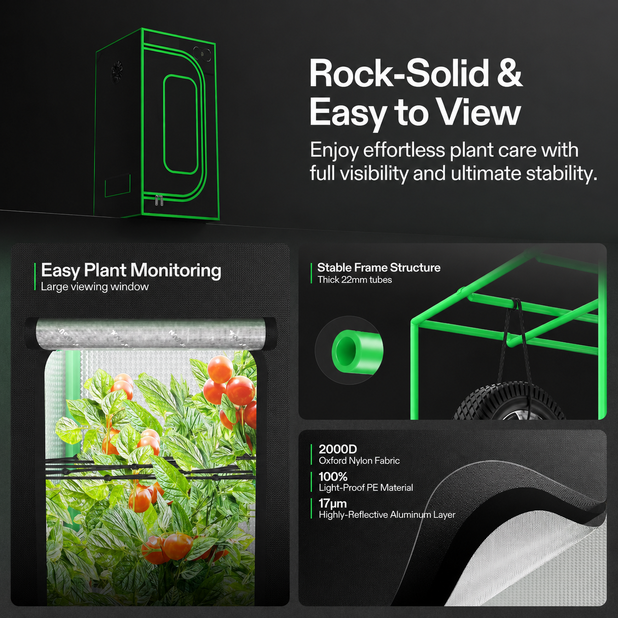 Greenhaus Gardening Indoor Grow Tent Kit with WiFi Climate Control