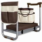 Greenhaus Gardening Premium Foldable Garden Kneeler & Seat with Detachable Cushion and Dual Tool Storage Bags