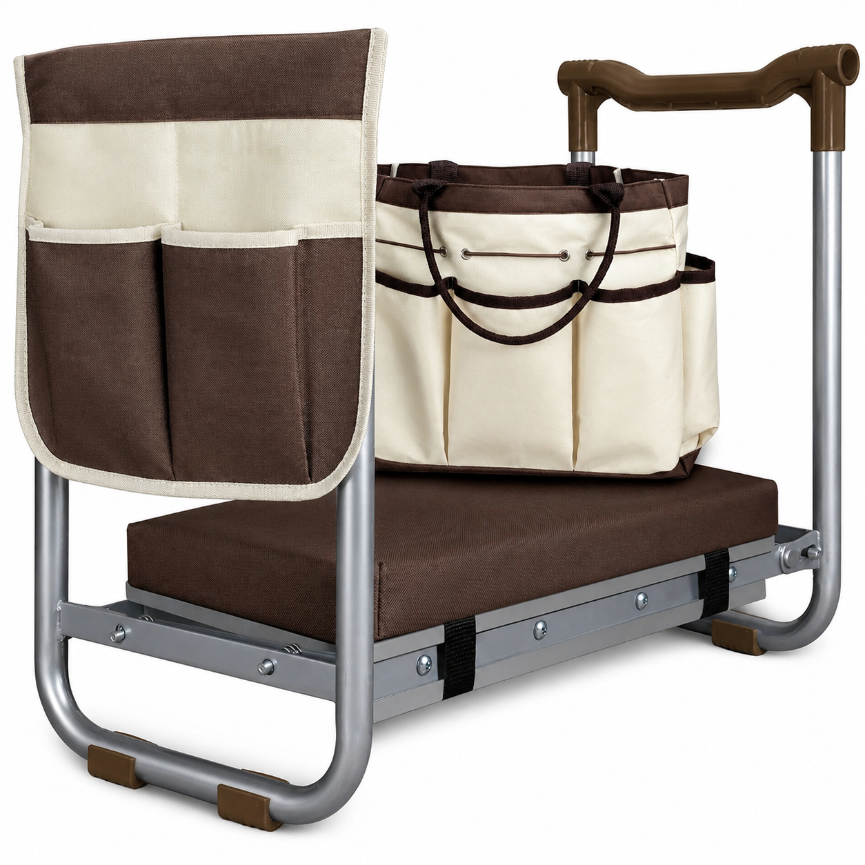 Greenhaus Gardening Premium Foldable Garden Kneeler & Seat with Detachable Cushion and Dual Tool Storage Bags