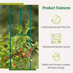 Greenhaus Gardening Pepper & Eggplant Stackable Stakes Set of 3, Plant Supports