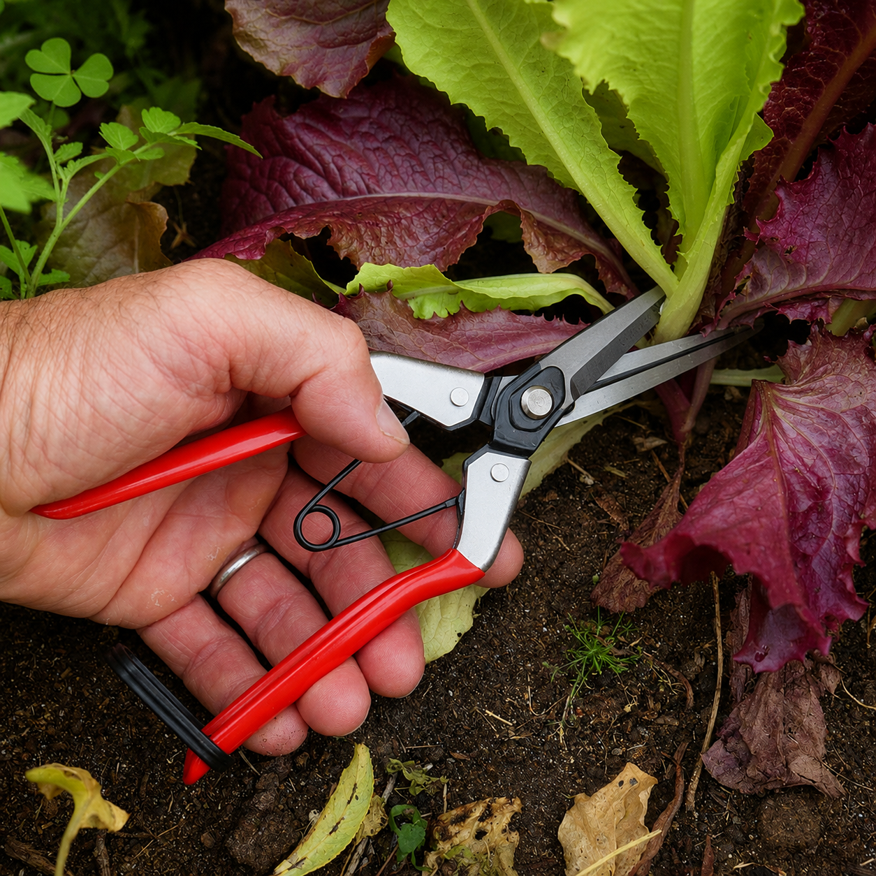 Greenhaus Gardening Spring-Loaded Fruit Scissors with PVC Steel Handle