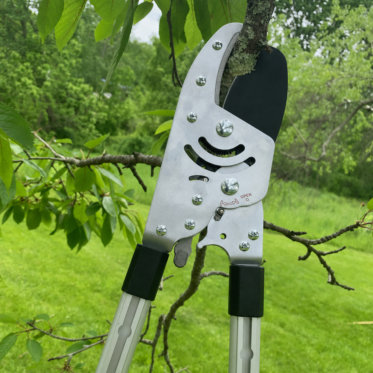 Greenhaus Gardening Ratcheting Anvil Lopper for Tough Branches