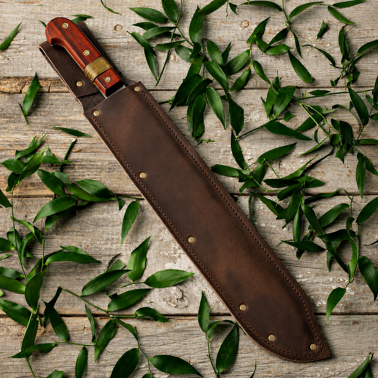 Greenhaus Gardening Trail Clearing Machete with Leather Sheath