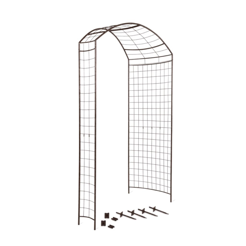 Greenhaus Gardening Garden Arbor, Meandering Steel Arch Trellis for Climbing Plants