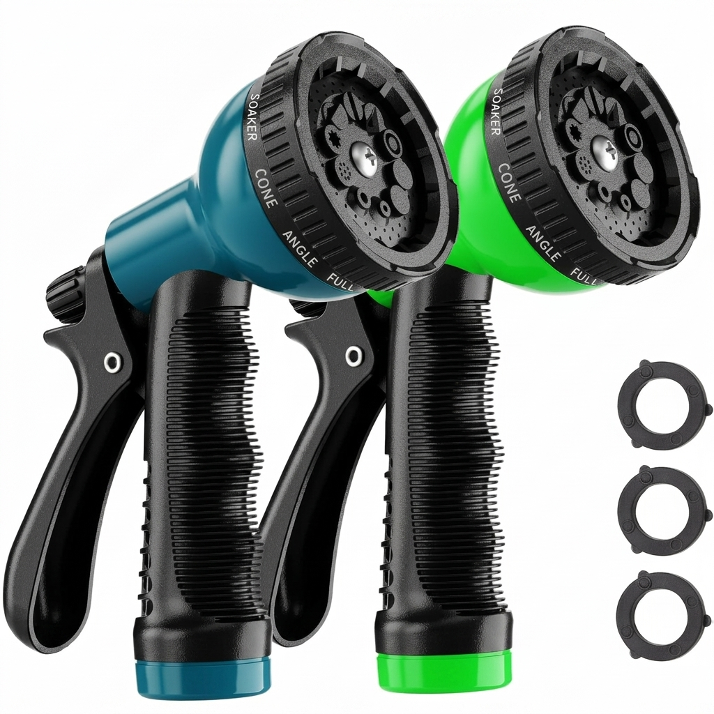 Greenhaus Gardening 2-Pack Garden Hose Nozzles with 10 Spray Patterns