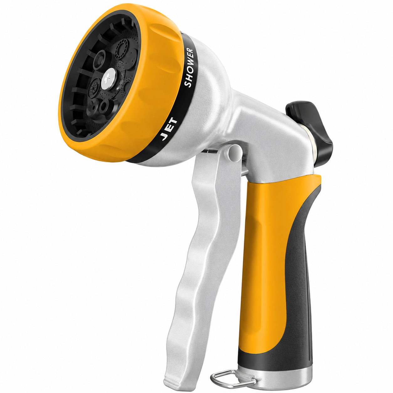 Greenhaus Gardening Heavy-Duty Metal Garden Hose Nozzle with 7 Spray Patterns