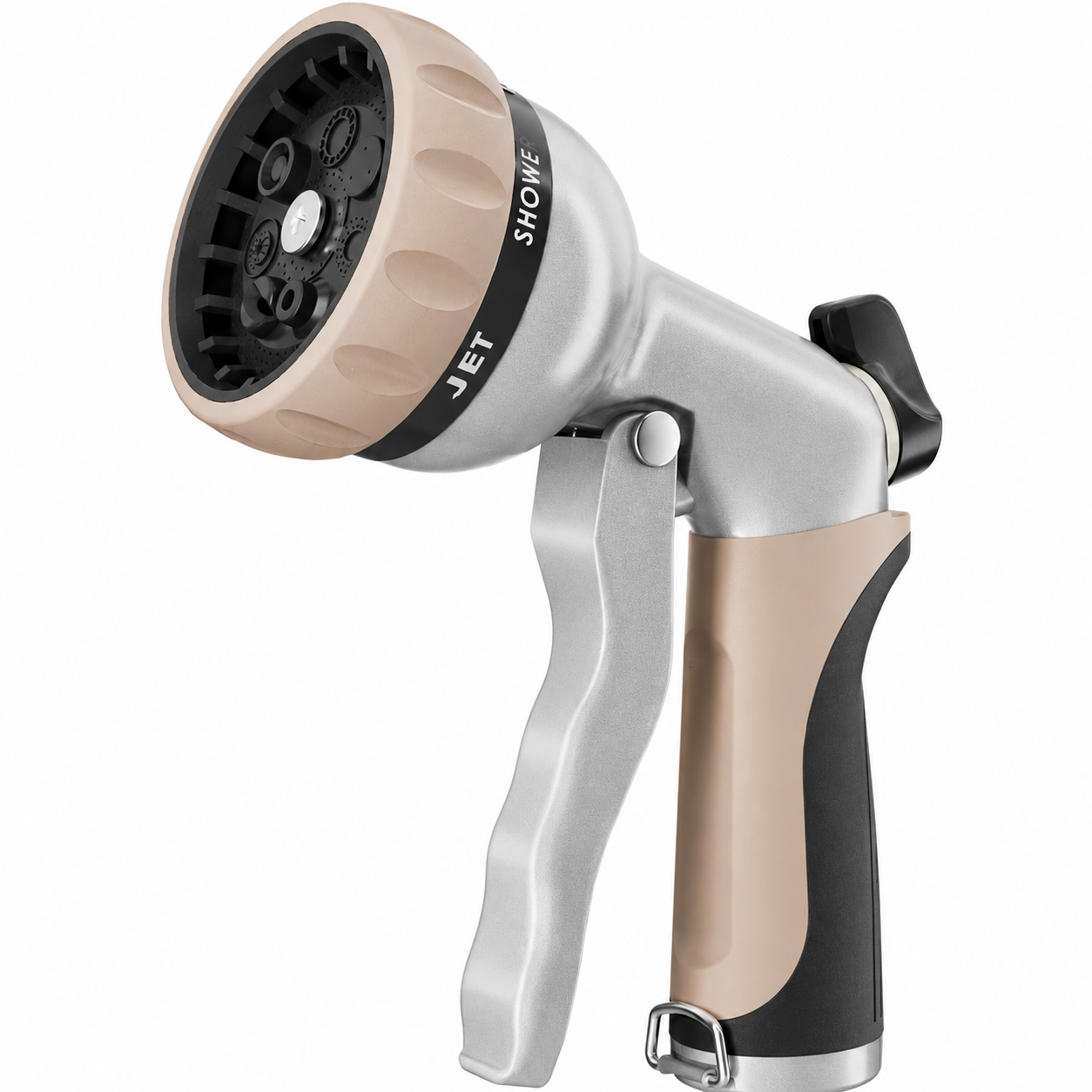 Greenhaus Gardening Heavy-Duty Metal Garden Hose Nozzle with 7 Spray Patterns