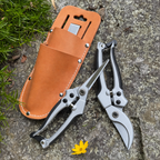 Greenhaus Gardening Bypass Pruner and Flower Shear Set with Sheath