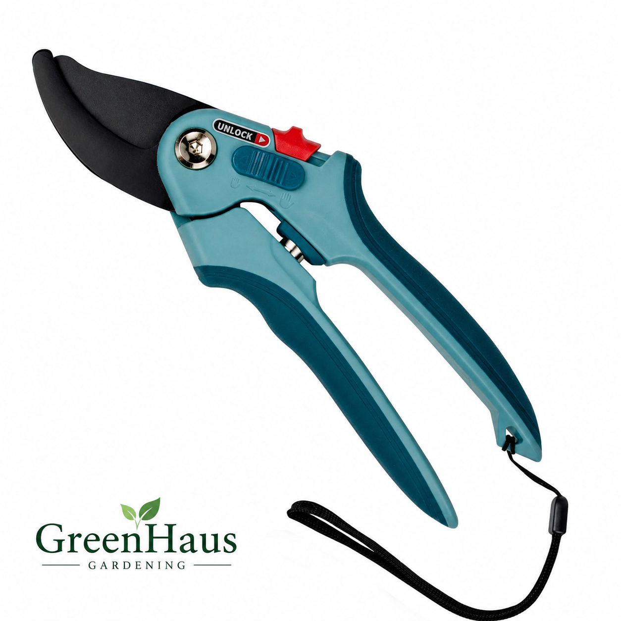 Greenhaus Gardening Stainless Steel Bypass Pruners with Spring Loaded Action