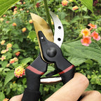 GreenHaus Gardening Titanium Garden Pruners with Comfort Rotating Handle