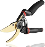 GreenHaus Gardening Titanium Garden Pruners with Comfort Rotating Handle