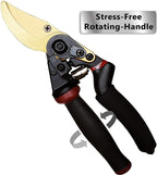 GreenHaus Gardening Titanium Garden Pruners with Comfort Rotating Handle