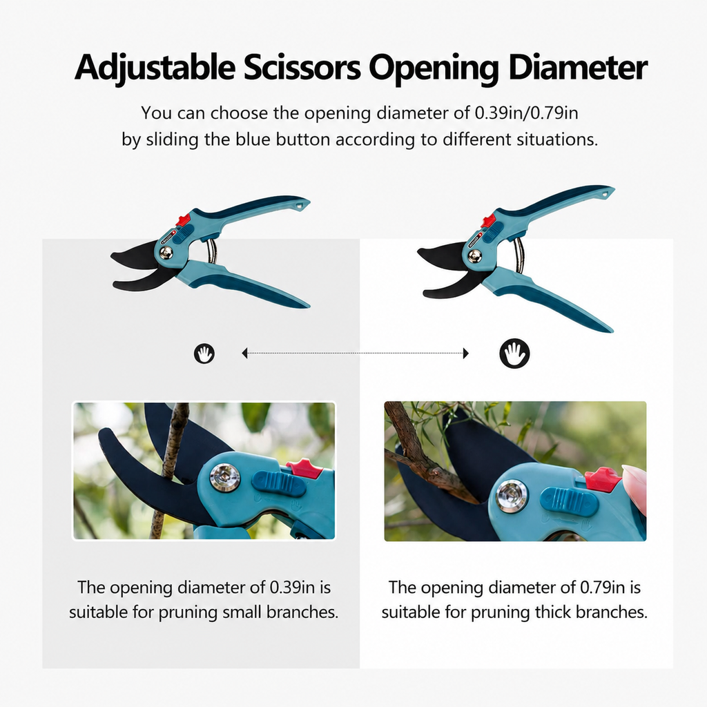 Greenhaus Gardening Stainless Steel Bypass Pruners with Spring Loaded Action