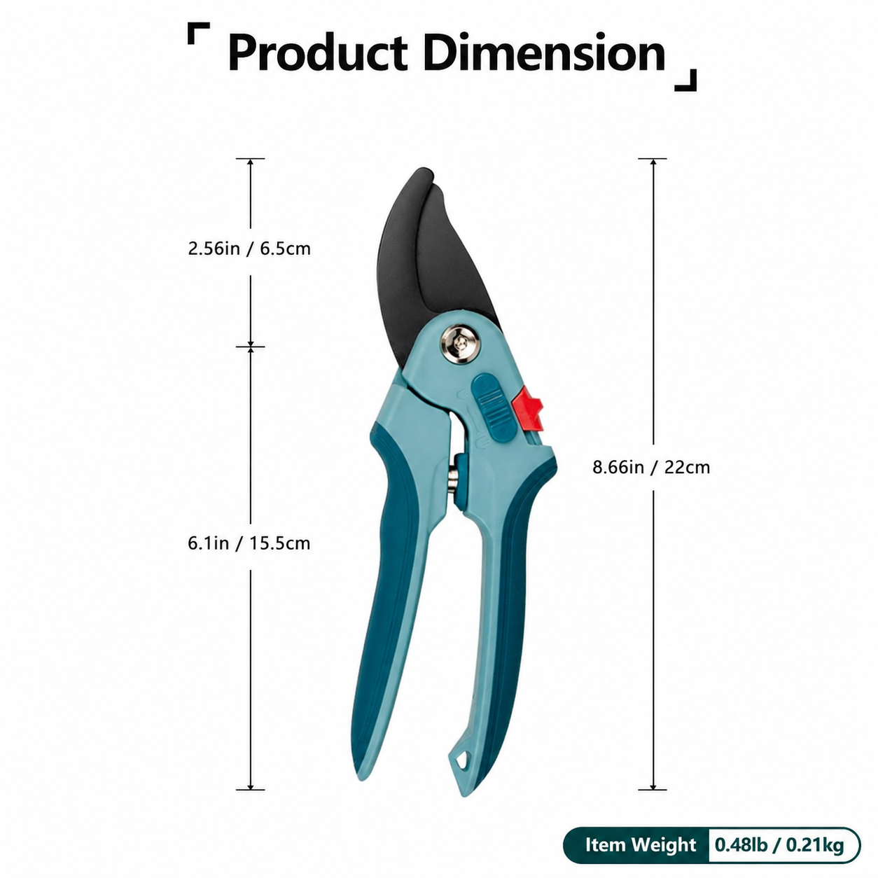 Greenhaus Gardening Stainless Steel Bypass Pruners with Spring Loaded Action