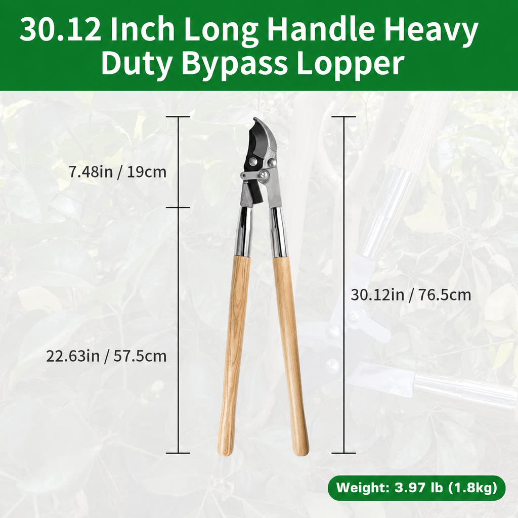 Greenhaus Gardening Bypass Loppers 30-Inch Heavy Duty Tree Branch Pruning Shears