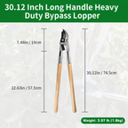 Greenhaus Gardening Bypass Loppers 30-Inch Heavy Duty Tree Branch Pruning Shears