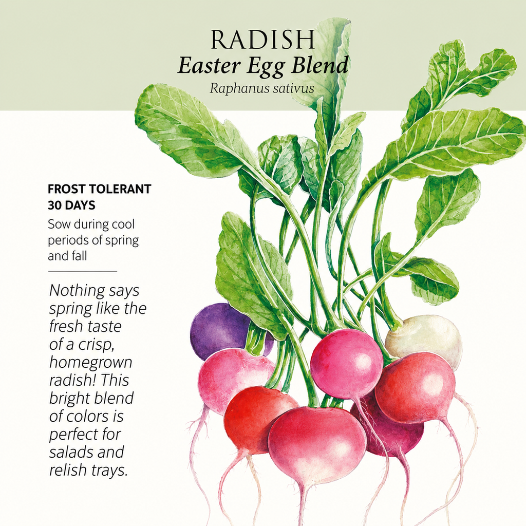 Greenhaus Gardening Radish Seeds Easter Egg Blend for Colorful Garden Harvests
