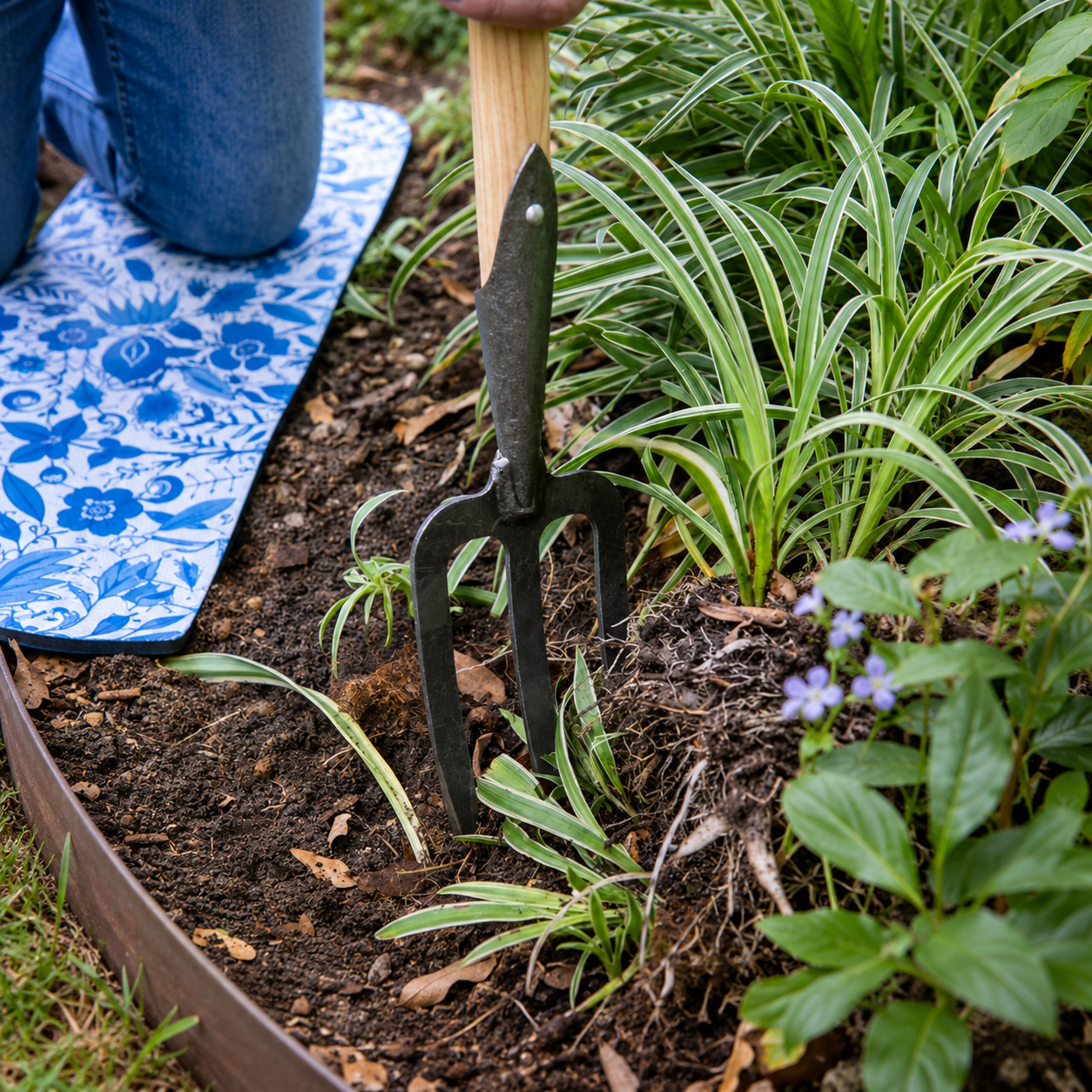 Greenhaus Gardening Perennial Fork, Professional Gardening Tool for Plant Division