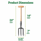 Greenhaus Gardening Perennial Fork, Professional Gardening Tool for Plant Division