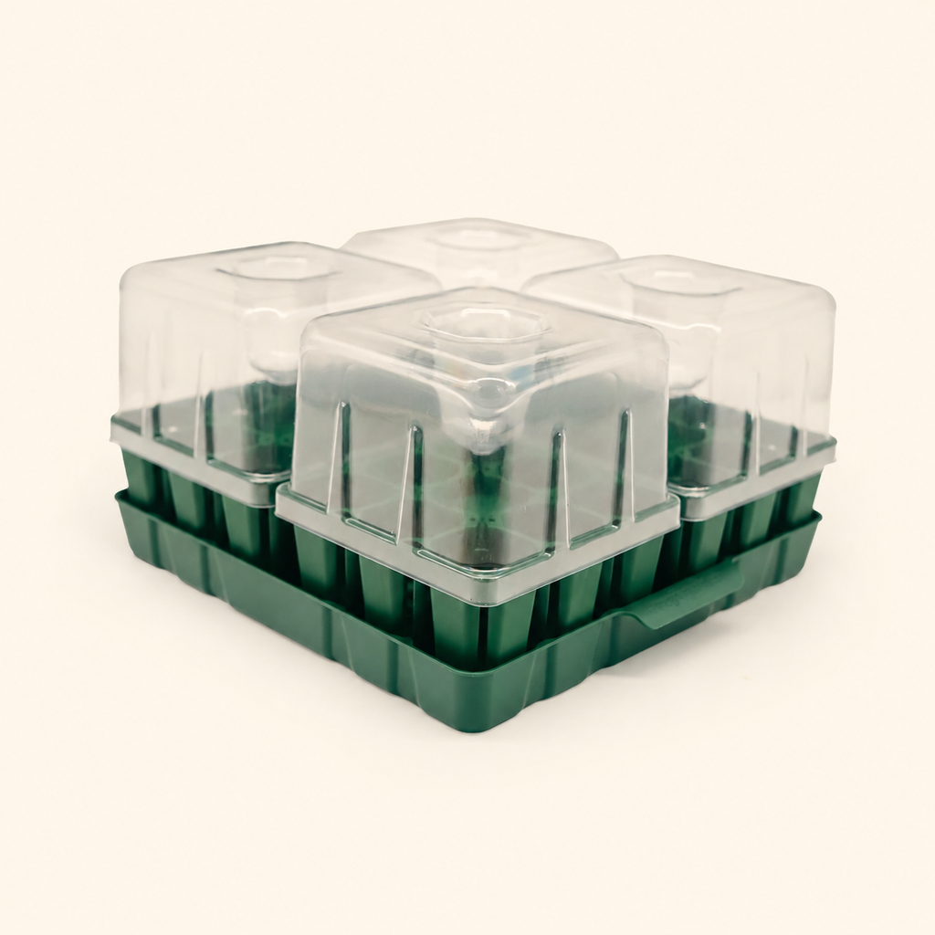Greenhaus Gardening Seed Starting Tray Kit, Self-Watering Seedling Grow System