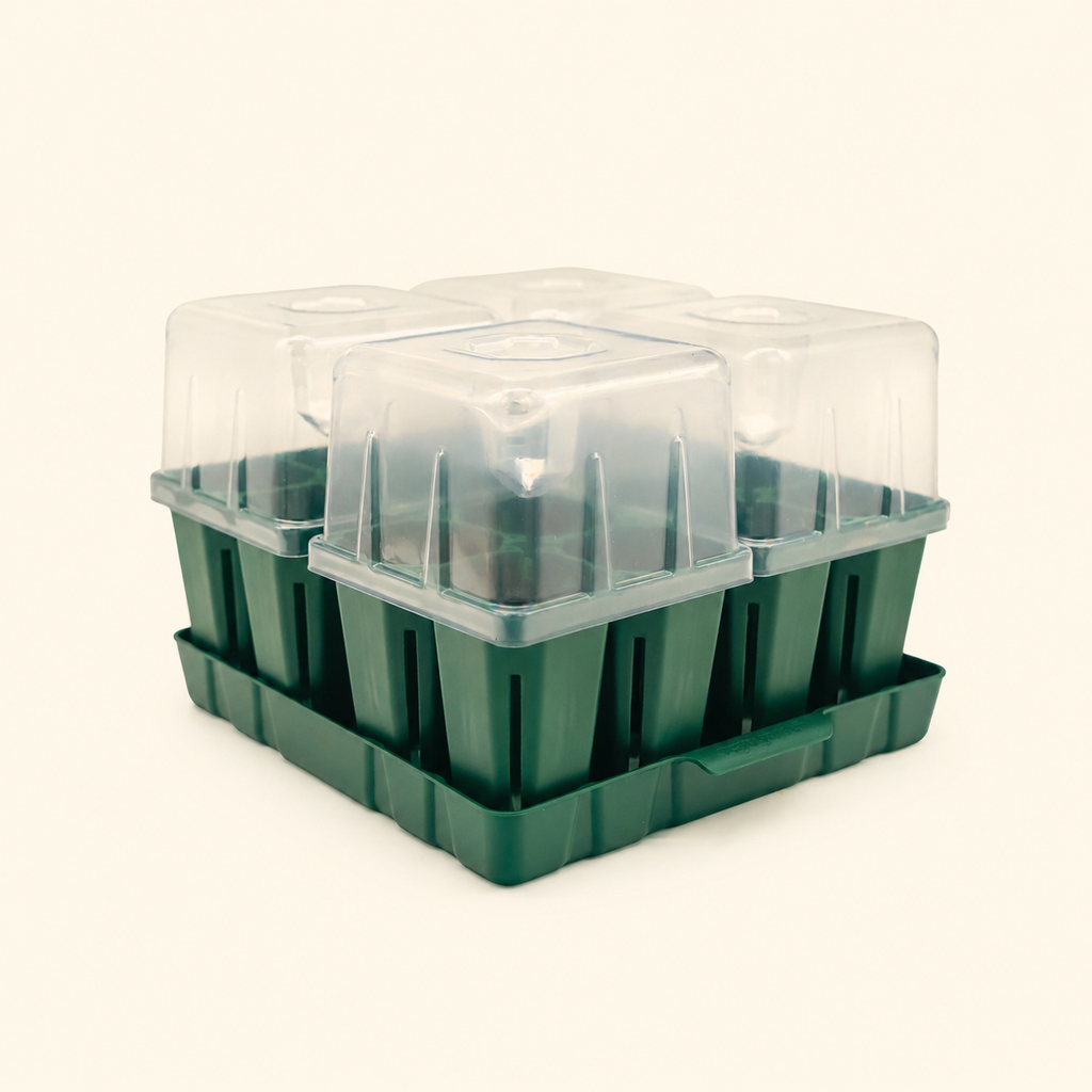 Greenhaus Gardening Seed Starting Tray Kit, Self-Watering Seedling Grow System