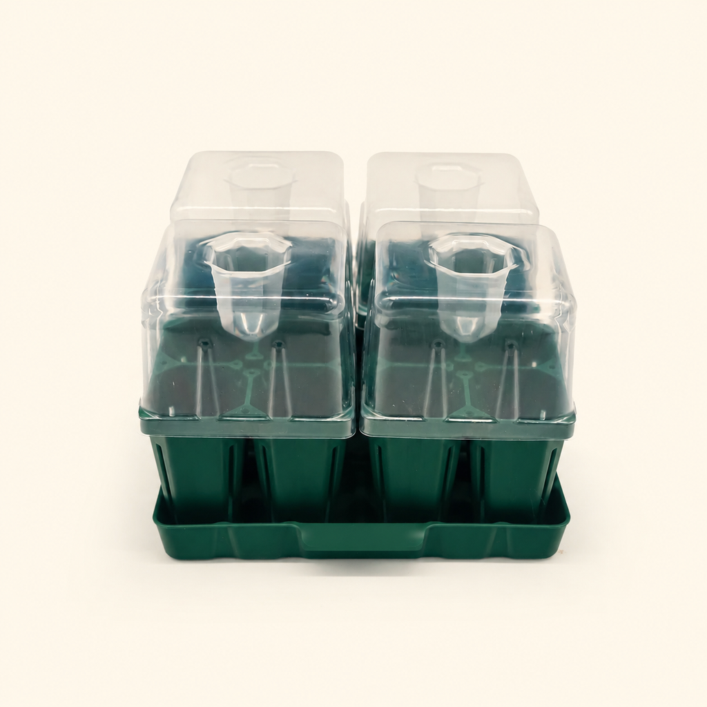 Greenhaus Gardening Seed Starting Tray Kit, Self-Watering Seedling Grow System
