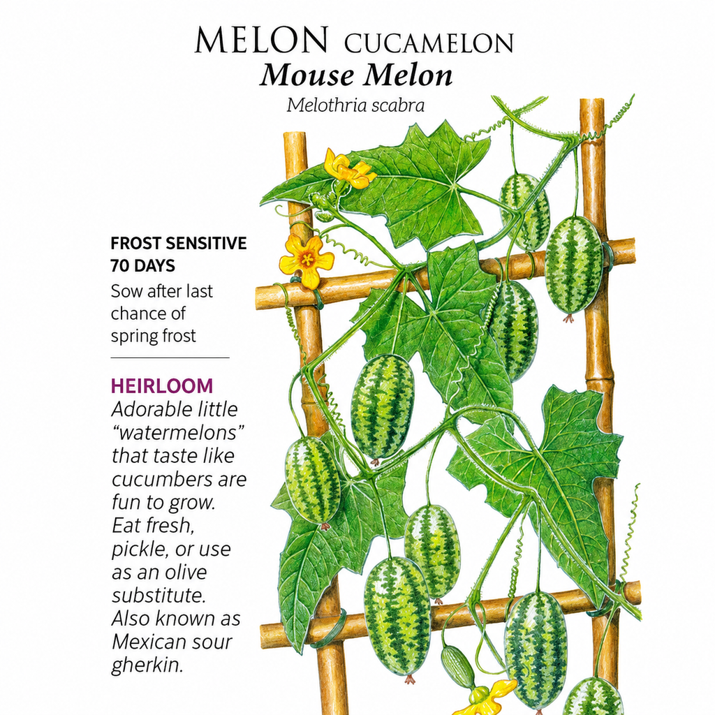 Greenhaus Gardening Melon Seeds Tiny Watermelon Fruits for Pickling
