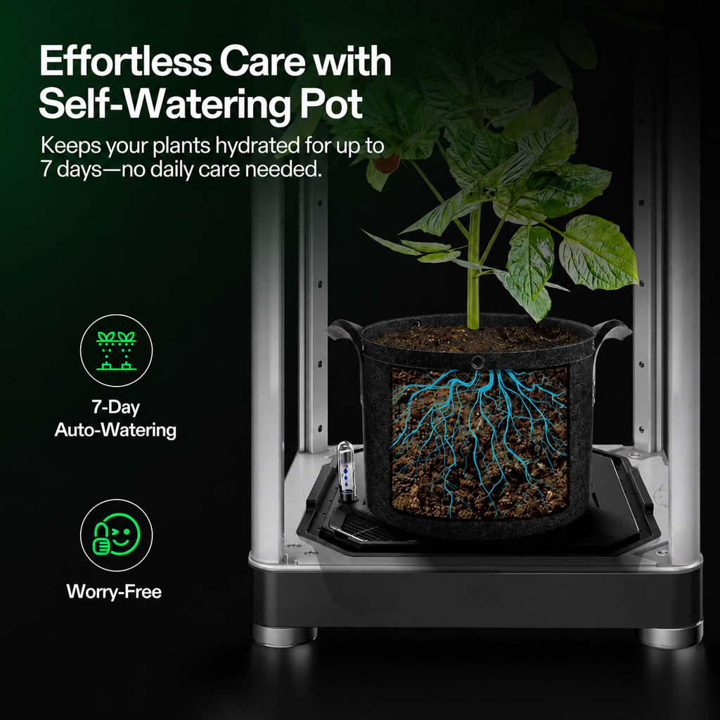 Greenhaus Gardening Smart Grow Box with Full-Spectrum LED Lighting