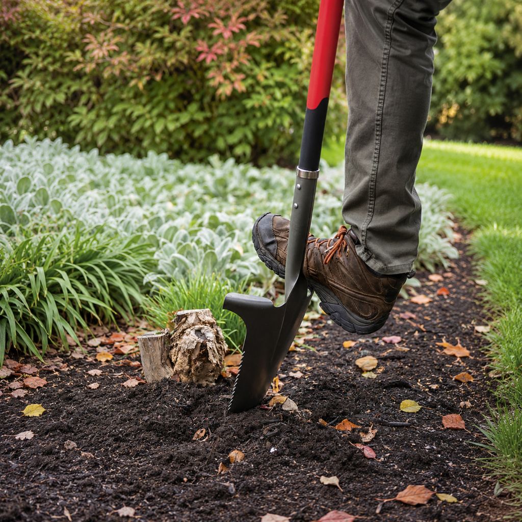Greenhaus Gardening Root Cutting Drain Spade, Heavy Duty Landscaping Digging Tool