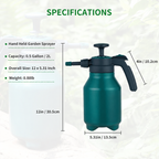 Greenhaus Gardening Hand Pump Garden Sprayer 0.5 Gallon for Plant Watering
