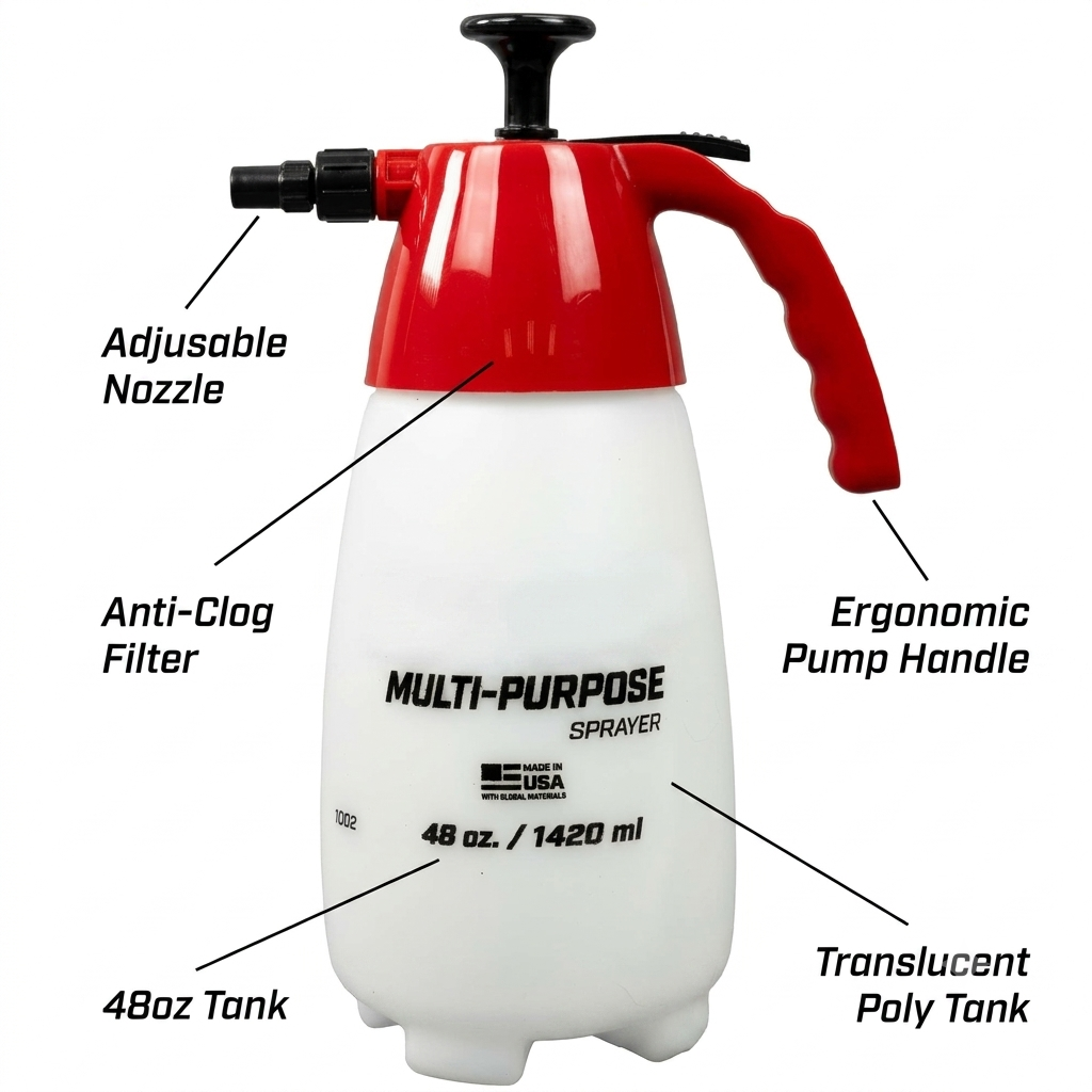 Greenhaus Gardening 48 OZ Hand Sprayer for Plants, Weeds & Garden Maintenance