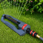 Greenhaus Gardening Weighted Oscillating Sprinkler with 16 Precision Nozzles for Lawns up to 3,600 Sq Ft