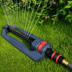 Greenhaus Gardening Oscillating Lawn Sprinkler with 16 Precision Nozzles, Covers Up to 3,600 sq. ft.