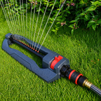 Greenhaus Gardening Oscillating Sprinkler with 16 Precision Nozzles and Quick Connect Set