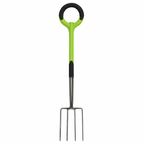 Greenhaus Gardening Stainless Steel Garden Fork for Bed Preparation